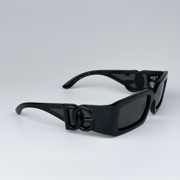 D&G DG6197 501/87 BRAND NEW Sunglasses Black Dark Grey Rectangle Unisex - Picture 5 of 12